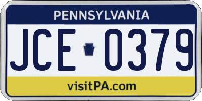 PA license plate JCE0379