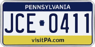 PA license plate JCE0411