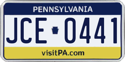 PA license plate JCE0441