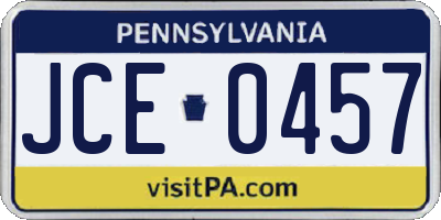 PA license plate JCE0457