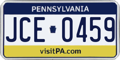 PA license plate JCE0459