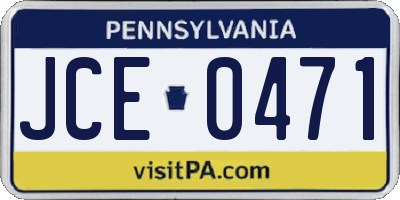 PA license plate JCE0471