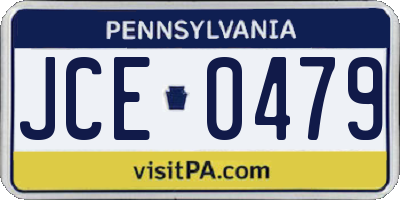 PA license plate JCE0479