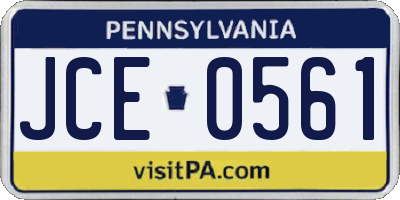 PA license plate JCE0561