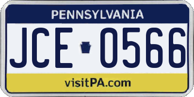 PA license plate JCE0566