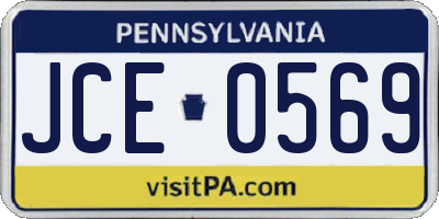 PA license plate JCE0569