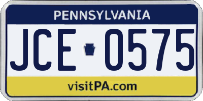 PA license plate JCE0575