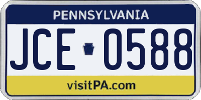PA license plate JCE0588
