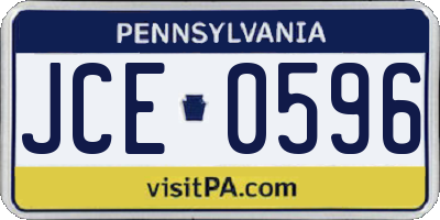 PA license plate JCE0596