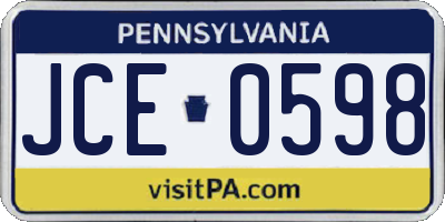 PA license plate JCE0598