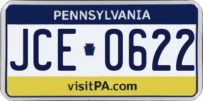 PA license plate JCE0622