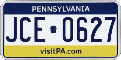 PA license plate JCE0627