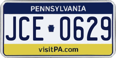 PA license plate JCE0629