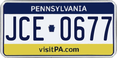 PA license plate JCE0677