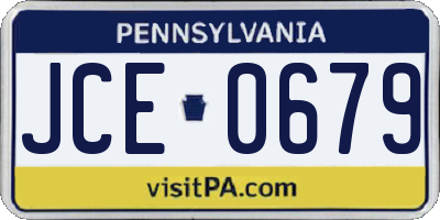 PA license plate JCE0679
