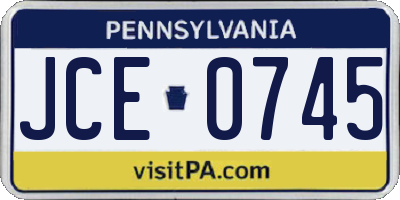 PA license plate JCE0745