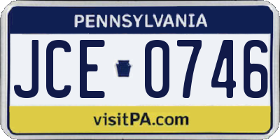 PA license plate JCE0746