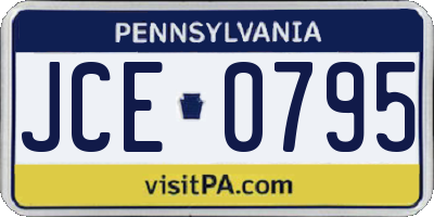 PA license plate JCE0795