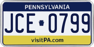 PA license plate JCE0799