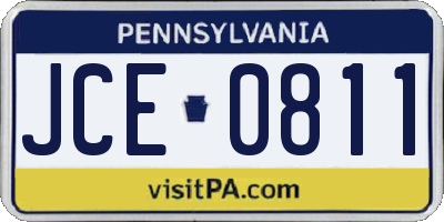 PA license plate JCE0811