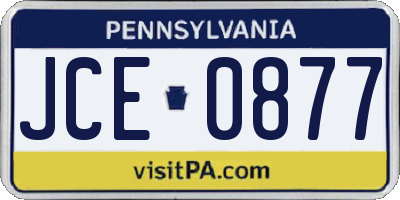 PA license plate JCE0877