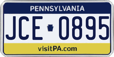 PA license plate JCE0895
