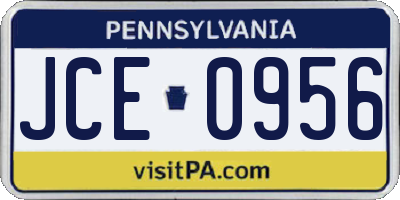 PA license plate JCE0956