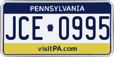 PA license plate JCE0995