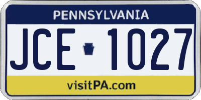 PA license plate JCE1027