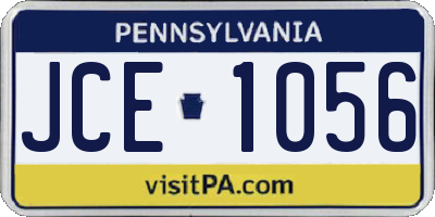 PA license plate JCE1056