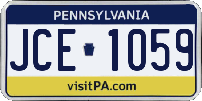 PA license plate JCE1059