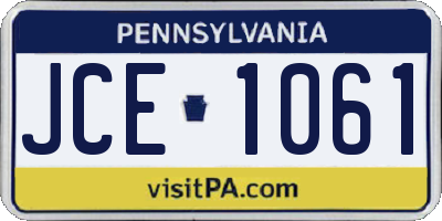 PA license plate JCE1061
