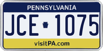 PA license plate JCE1075
