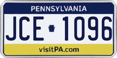 PA license plate JCE1096