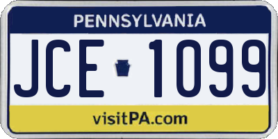 PA license plate JCE1099