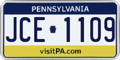 PA license plate JCE1109