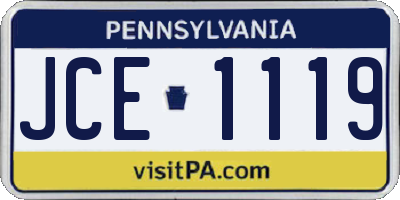 PA license plate JCE1119