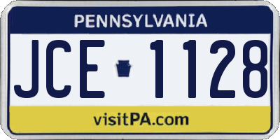 PA license plate JCE1128