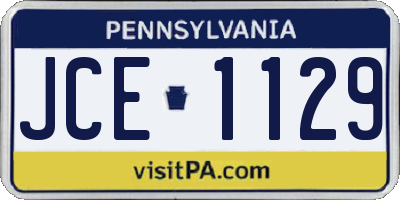 PA license plate JCE1129