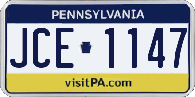 PA license plate JCE1147