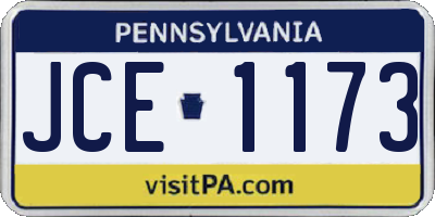 PA license plate JCE1173