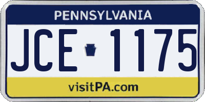 PA license plate JCE1175