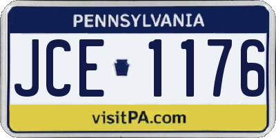 PA license plate JCE1176