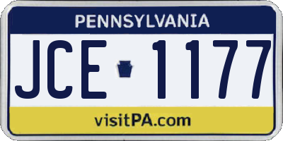 PA license plate JCE1177