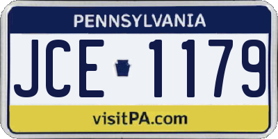 PA license plate JCE1179