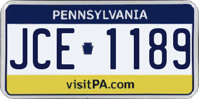 PA license plate JCE1189
