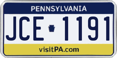 PA license plate JCE1191