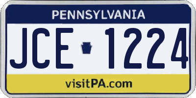 PA license plate JCE1224