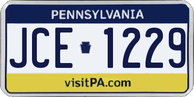 PA license plate JCE1229