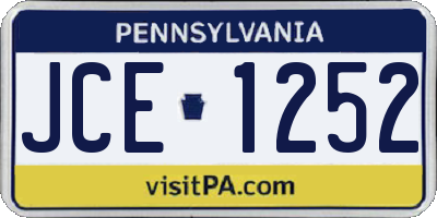 PA license plate JCE1252